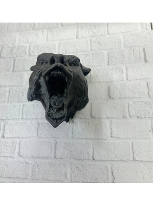 Shopwave Dekoratif Siyah Ayı Duvar Heykeli Asılabilir Hediyelik 25X19 cm