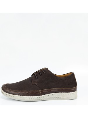 Aktaş Ayakkabı Erkek Kahverengi Hakiki Deri Ortopedik Dikiş Detaylı Casual Ayakkabı