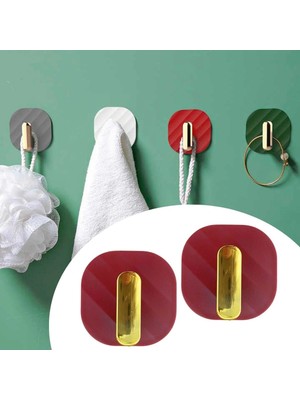 Shopwave 2li Yapışkanlı Retro Askılık Dolap Kapak Kulpu Kırmızı (5047)