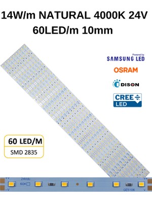 Lekoled GE5106 24V 60LED/M 14W 10MM+3M BANT