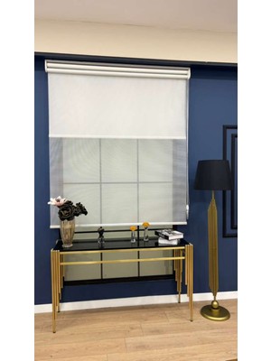 Volper Mekanik VP2700 Çift Mekanizmalı Çizgili Tül ve Stor Perde Kırık Beyaz