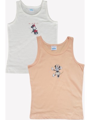 Ugly Duck Minnie Mouse Lisanslı Kız Çocuk Ikili Atlet Beyaz-Somon