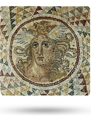 Begoloni Doğal Taş Nihale 20X20CM Mozaik Baskılı Çaydanlık Altlığı-Tencere Tava Altlığı