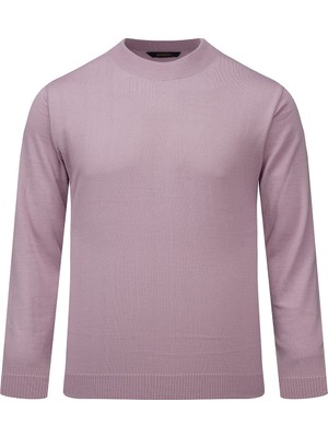 Hatemoğlu Pembe Regular Fit Yarım Balıkçı Yaka Yünlü Kazak