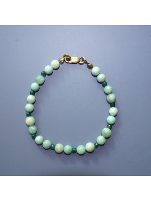 Luli Amazonit Taşı ve Ceyt Taşlı Bileklik