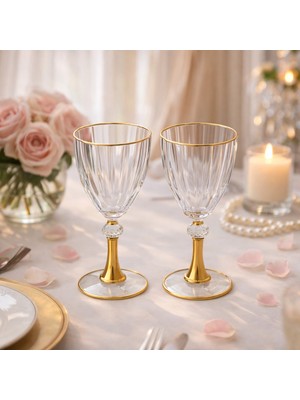 Hubart Aurelia Gold Ayaklı Şeffaf Cam Bardak Seti 6’lı – Şık Sunum & Lüks Sofra