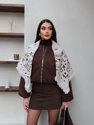 Esra Helvacı Püsküllü Etnik Desen Şal