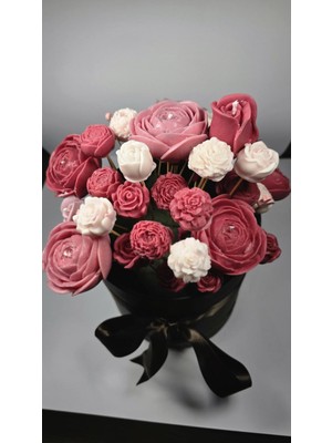 Mitos Space Pembe Gül Buketi Mum