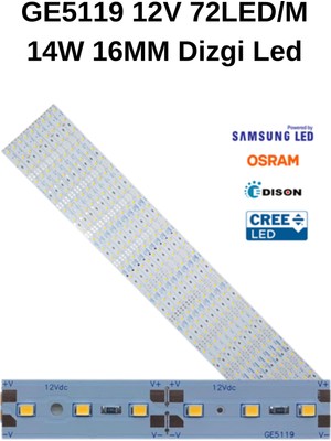 Lekoled GE5119 12V 72LED/M 14W 16MM Dizgi LED