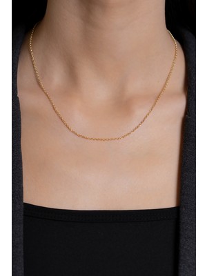 Bayar Gold 14 Ayar Altın Orta Kalın Doç Zincir Kolye