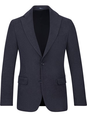 Hatemoğlu Lacivert Comfort Fit Mono Yaka Klasik Ceket