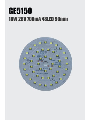 Lekoled GE5150 18W 26V 700MA BEYAZ 6500K 48LED 90MM