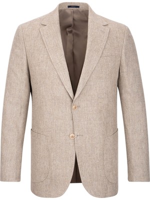 Hatemoğlu Vizon Comfort Fit Mono Yaka Yünlü Ceket