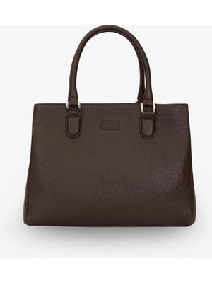 Siena Hakiki Deri Kadın El Çantası – Kahverengi