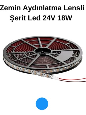 Lekoled Mavi Zemin  Aydınlatma Lensli Şerit LED 24V 18W