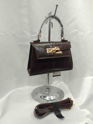 Zynp Kadın Rugan Gold Tokalı Mini El ve Omuz Çantası