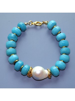 Catelia Larimar Taşı ve Barok Inci Bileklik