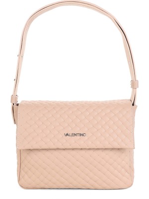 Valentino Kadın Örgü Dokulu Deri Omuz Çantası - Pudra