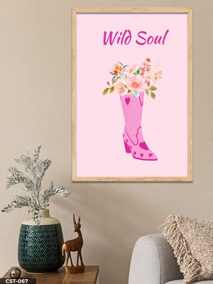 Evine Moda Wild Soul Vahşi Ruh Tek Parça Ahşap Çerçeveli Tablo