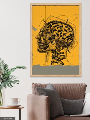 Evine Moda Beynin Anatomisi Tek Parça Ahşap Çerçeveli Tablo