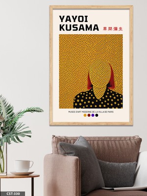 Evine Moda Yayoi Kusama Portre Tek Parça Ahşap Çerçeveli Tablo