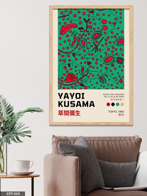 Evine Moda Yayoi Kusama Tokyo 1993 Soyut Sanat Tek Parça Ahşap Çerçeveli Tablo