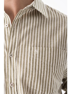 Erkek Uzun Kollu Çizgili Gömlek