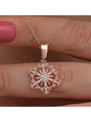 Noip 925 Ayar Gümüş Rose Kar Tanesi Kadın Kolye T8662 (925)