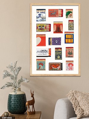 Evine Moda Kibritler Tek Parça Ahşap Çerçeveli Tablo