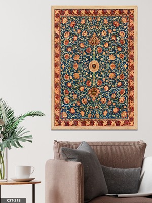 Evine Moda Geleneksel Anadolu Motifler Tek Parça Ahşap Çerçeveli Tablo