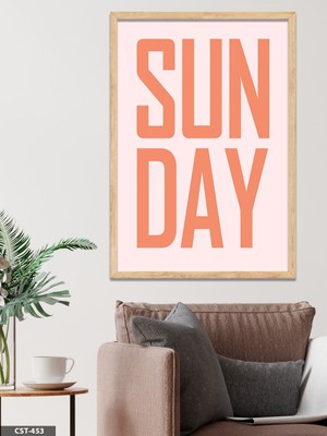 Evine Moda Sunday Tek Parça Ahşap Çerçeveli Tablo