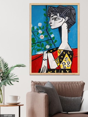 Evine Moda Çiçekli Jacqualine Tek Parça Ahşap Çerçeveli Tablo