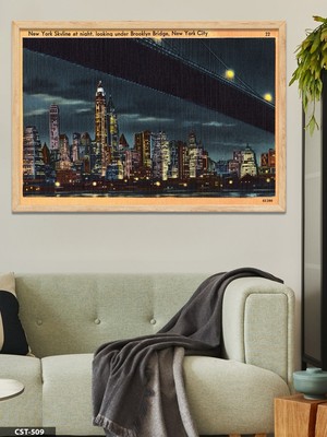 Evine Moda New York City Tek Parça Ahşap Çerçeveli Tablo