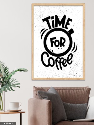 Evine Moda Time For Coffee Tek Parça Ahşap Çerçeveli Tablo