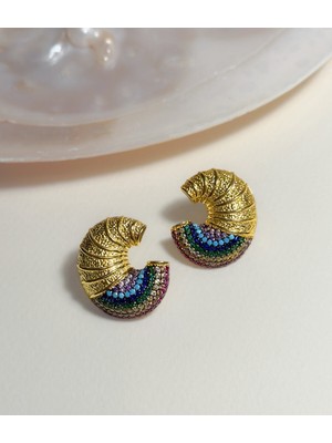 missamori 925 Ayar Gümüş Zirkon Taşlı Selene Küpe