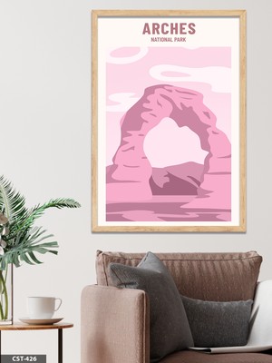 Evine Moda Arches National Park Tek Parça Ahşap Çerçeveli Tablo