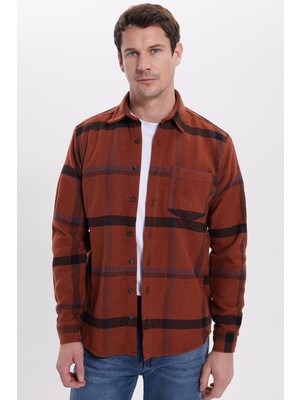 Tudors Erkek Regular Fit Rahat Kesim Kışlık Kareli Oduncu Gömlek