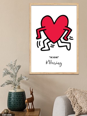 Evine Moda The Heart Tek Parça Ahşap Çerçeveli Tablo