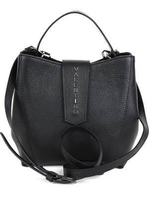 Valentino Kadın Üstten Saplı ve Askılı Deri Omuz Çantası - Siyah