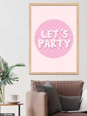 Evine Moda Lets Party Tek Parça Ahşap Çerçeveli Tablo