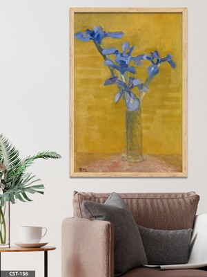 Evine Moda Mavi Ağaç Tek Parça Ahşap Çerçeveli Tablo