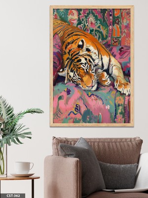 Evine Moda Kaplan Tek Parça Ahşap Çerçeveli Tablo