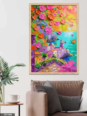 Evine Moda Dokulu Manzara Tek Parça Ahşap Çerçeveli Tablo