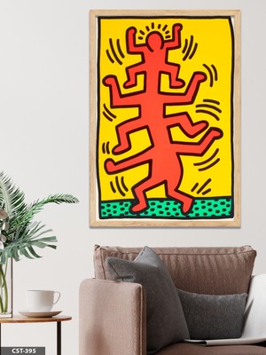 Evine Moda Keith Haring Growing Tek Parça Ahşap Çerçeveli Tablo