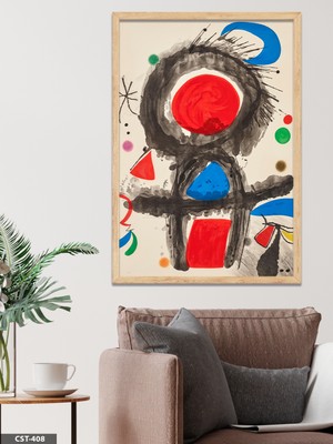 Evine Moda Renkli Figürler Tek Parça Ahşap Çerçeveli Tablo