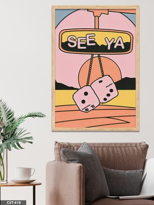 Evine Moda See Ya Tek Parça Ahşap Çerçeveli Tablo