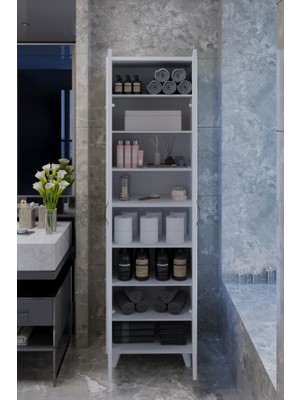 Kzy Mobilya 16R 8 Raflı Banyo Dolabı
