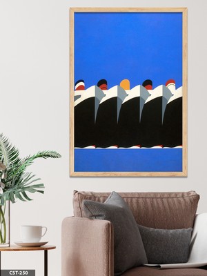 Evine Moda Gemiler Tek Parça Ahşap Çerçeveli Tablo