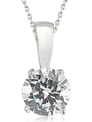 Noip 925 Ayar Gümüş Tek Taş Kadın Gümüş Kolye SET101139P (925)