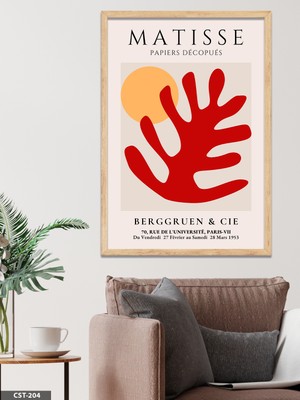 Evine Moda Matisse Papiers Decopues Tek Parça Ahşap Çerçeveli Tablo